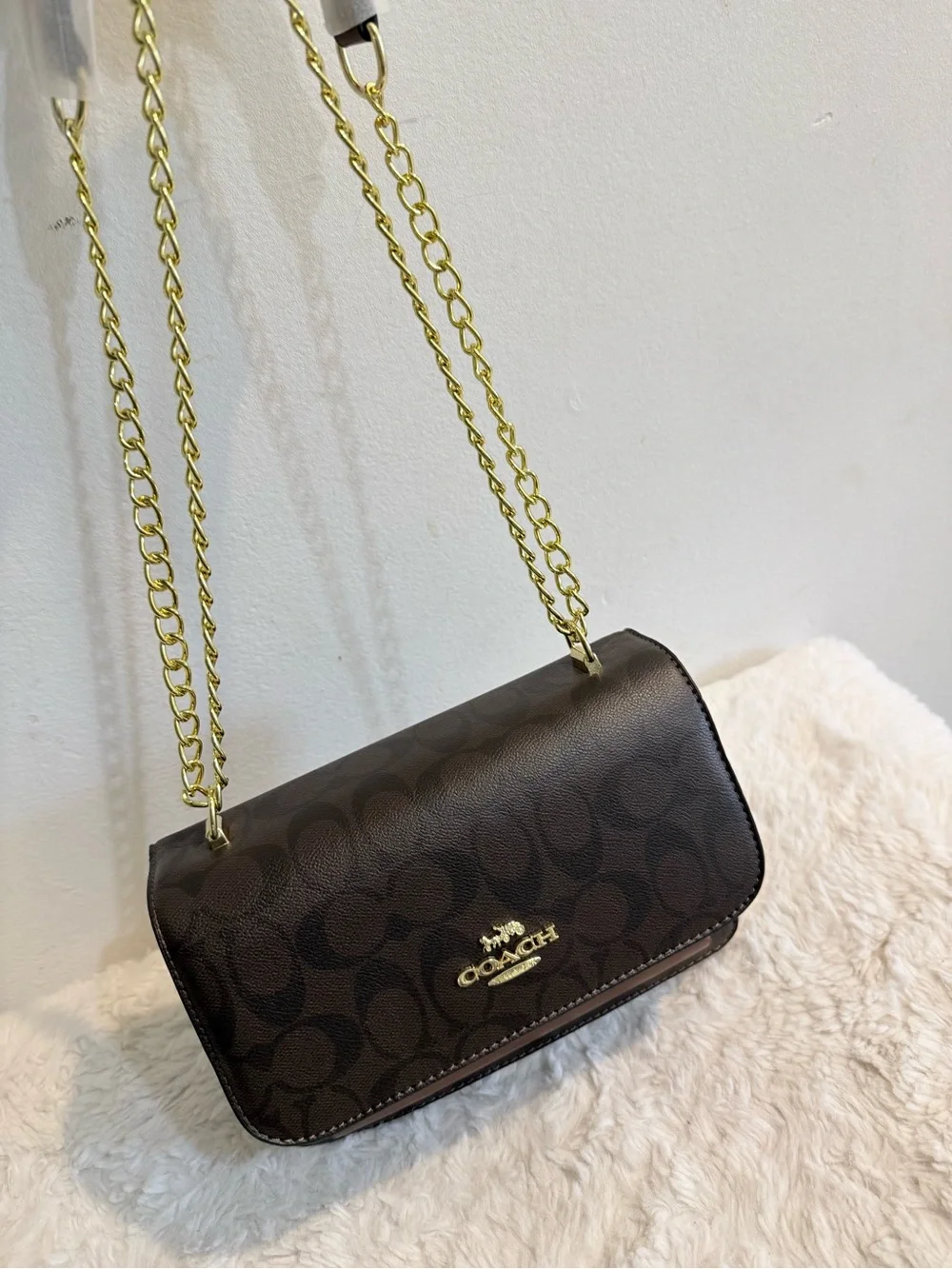 COACH Brown Signature Canvas and Saddle Leather Crossbody